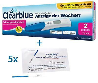 2 X Clearblue Schwangerschaftstest Digital Mit Wochenbestimmung + 5 Markentests